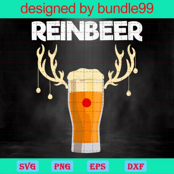 Reinbeer, Funny Adult Christmas Beer Shirt