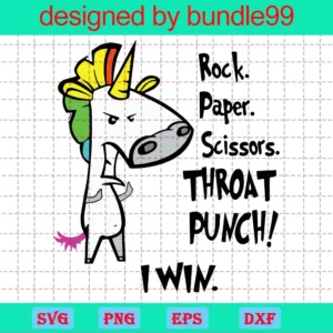 Rock Paper Scissors Throat Punch I Win Transparent