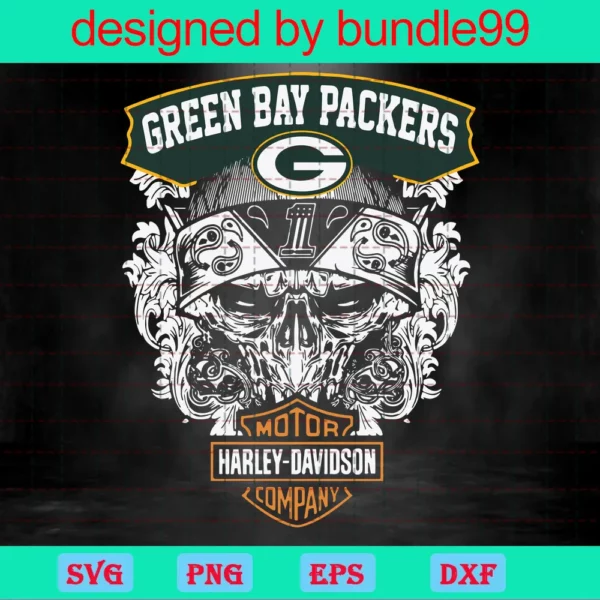 Skull Green Bay Packers Harley Davidson