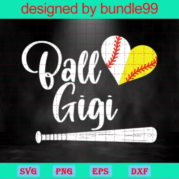 Softball And Baseball Gigi Svg