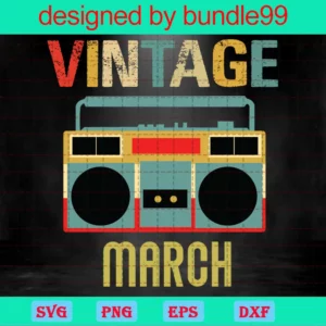 Vintage March, Funny March Birthday