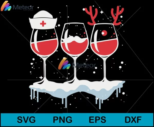 Wine Nurse Christmas svg