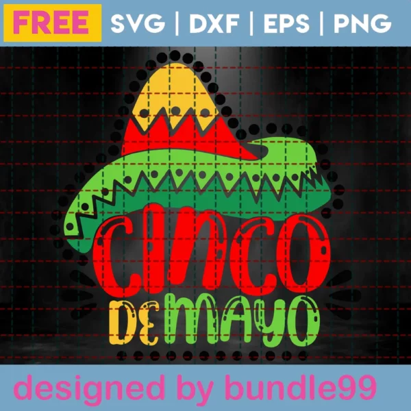 Cinco De Mayo Mexican Styles Silhouette Svg Free Invert