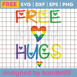 Free Mom Hugs Lgbt Svg Graphic Desgin Invert