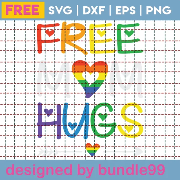 Free Mom Hugs Lgbt Svg Graphic Desgin Invert