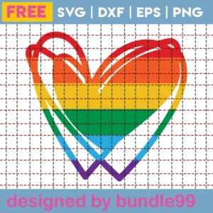 Free Pride Heart Svg Cut File