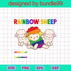 My Sister Is The Rainbow Sheep Of My Family And Im Proud Of Her Svg, Digital Download Invert