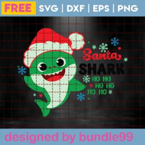 Santa Shark Christmas, Free Svg Files For Commercial Use Invert