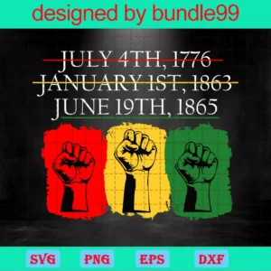 1865 Juneteenth, Svg Png Dxf Eps Designs Download Invert