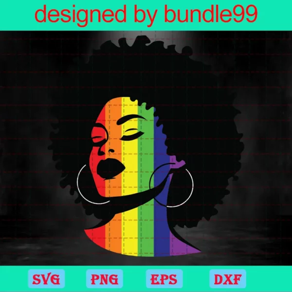 Afro Girl Lgbt, Svg Files For Crafting And Diy Projects Invert