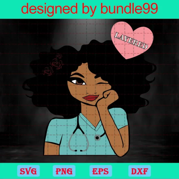 Black Nurse, Svg Png Dxf Eps Designs Download Invert