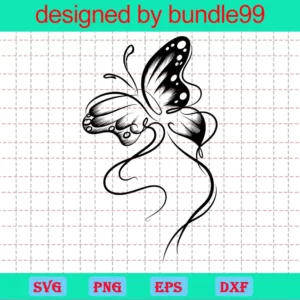 Butterfly Clipart Black And White, Svg Png Dxf Eps Digital Files