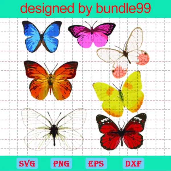Butterfly Clipart, Svg Png Dxf Eps Digital Download