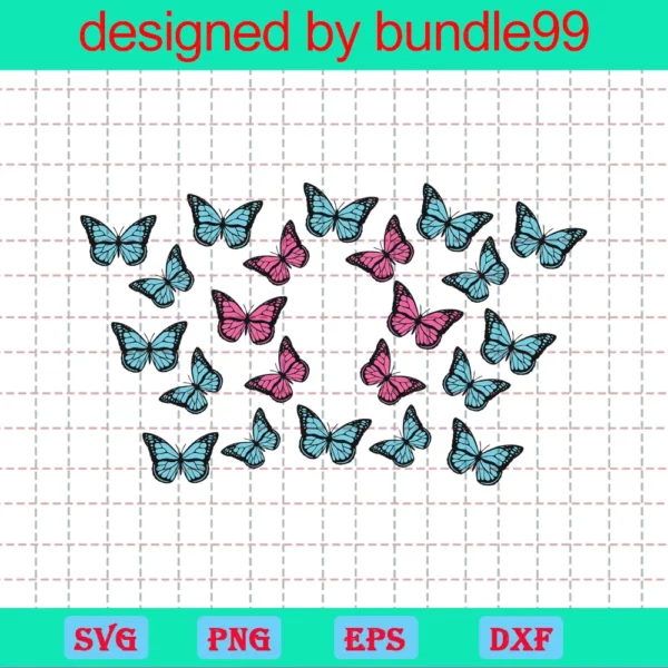 Butterfly Starbucks Cup, Svg Png Dxf Eps Digital Files