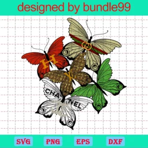 Fashion Brand Clipart Butterfly, Svg Png Dxf Eps Cricut Files