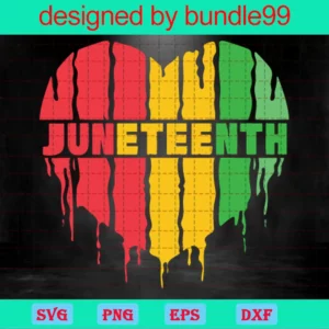 Juneteenth Heart, Svg Png Dxf Eps Digital Download Invert