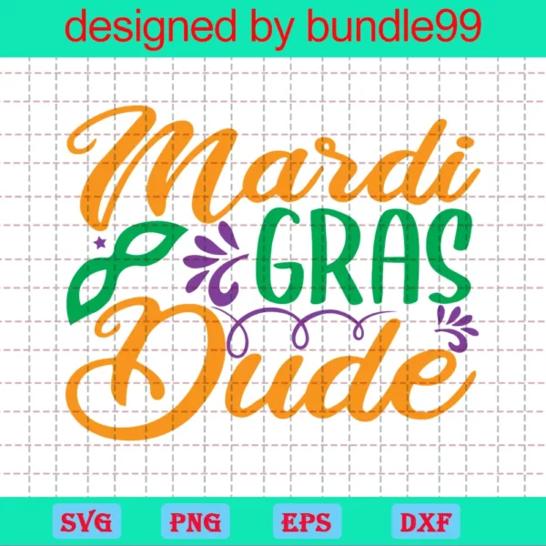 Mardi Gras Dude, Svg Png Dxf Eps Digital Files