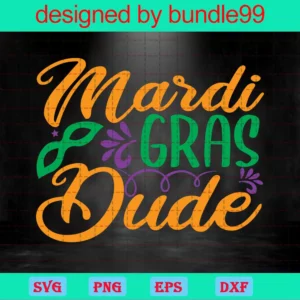 Mardi Gras Dude, Svg Png Dxf Eps Digital Files Invert