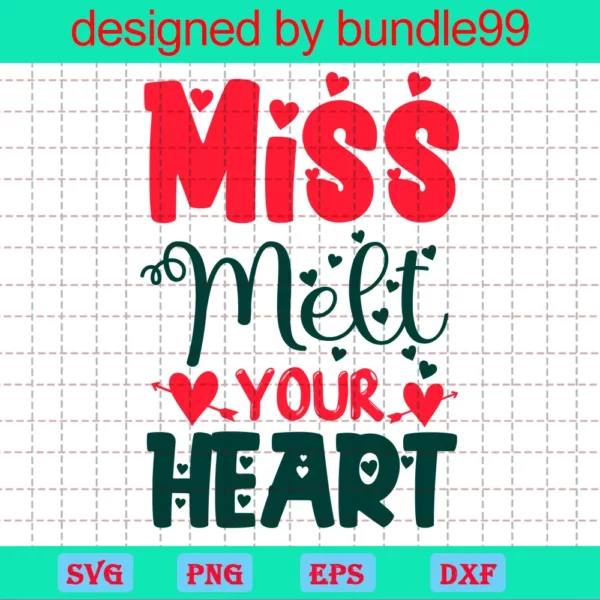 Miss Melt Your Heart Valentine Day Clipart, Graphic Design