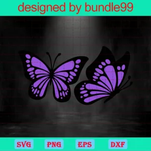 Purple Butterfly Png, Transparent Background Files Invert