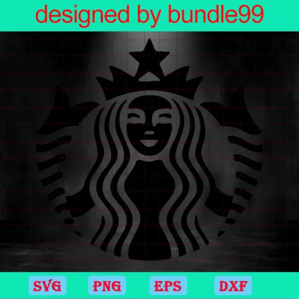 Starbucks Clipart Black And White, Svg Png Dxf Eps Invert