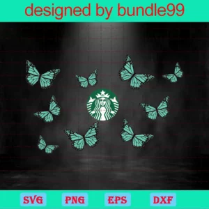 Starbucks Cup Butterfly Svg Images Invert