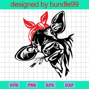 Bandana Cow, Svg Png Dxf Eps Digital Download