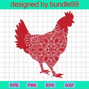 Chicken Mandala, Svg Png Dxf Eps Designs Download