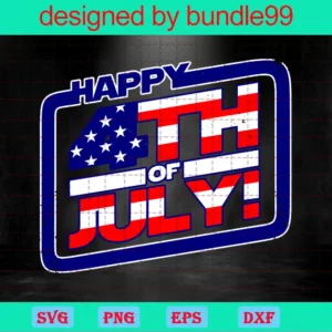 Clipart Happy 4Th Of July, Laser Cut Svg Files Invert