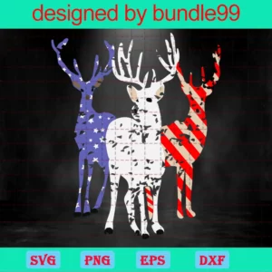 Deer Clipart 4Th Of July, Svg Png Dxf Eps