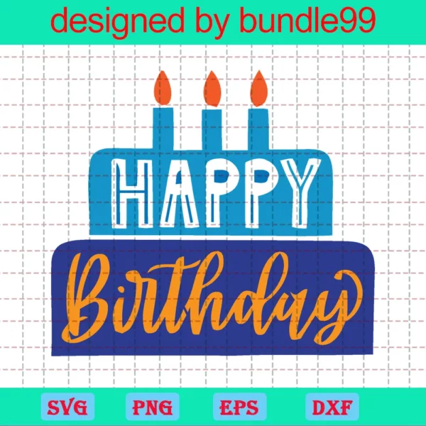 Happy Birthday Cake Clipart, Vector Illustrations