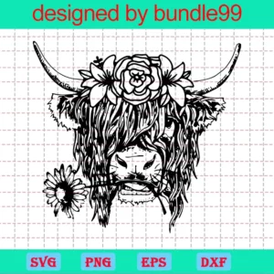 Highland Cow Clipart, Svg Png Dxf Eps Cricut