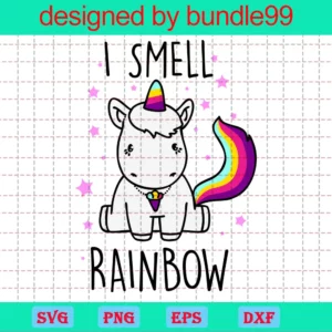 I Smell Rainbow Unicorn Png, Digital Files