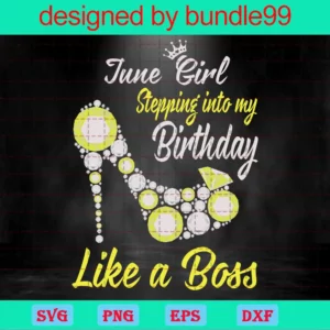 June Birthday Clipart, Svg Png Dxf Eps Digital Download