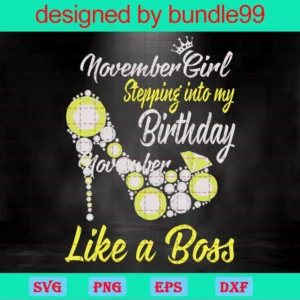 November Birthday Clipart, Svg Png Dxf Eps Designs Download