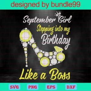 September Birthday Clipart, Svg Png Dxf Eps Cricut