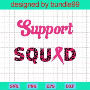 Support Squad Breast Cancer Football, Svg Cut Files Invert
