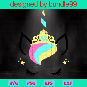 Unicorn Birthday, Svg Png Dxf Eps Designs Download Invert