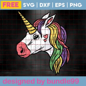 Unicorn Head Svg Free, Design Files Invert