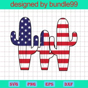 American Cactus 4Th Of July Clipart Transparent Background