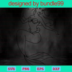 Ariel Disney Clipart, Svg Png Dxf Eps Designs Download Invert
