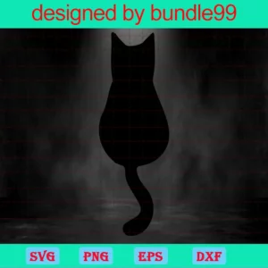Black Cat Clipart, Svg Png Dxf Eps Cricut Files Invert