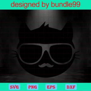 Black Cat Face Clipart, Svg Png Dxf Eps Designs Download Invert