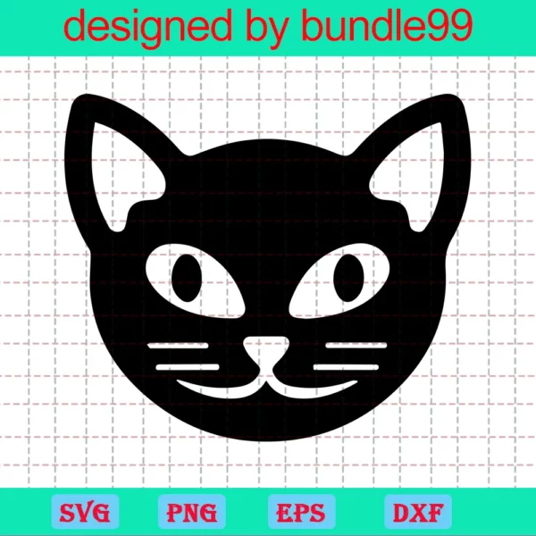 Cat Head Clipart, Svg Png Dxf Eps Digital Files