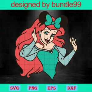 Disney Princess Ariel Clipart, Svg Png Dxf Eps Designs Download Invert