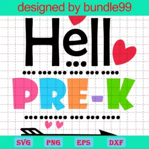 Hello Pre-K School Clipart Images, Svg Png Dxf Eps Designs Download