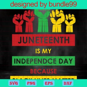 Juneteenth Day Clipart, Svg Png Dxf Eps Digital Download Invert
