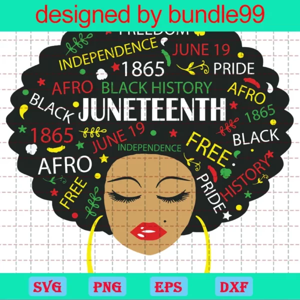 Juneteenth Melanin Black Women Natural Hair, Svg File Formats