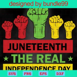 Juneteenth The Real Independence Day, Svg Png Dxf Eps Invert