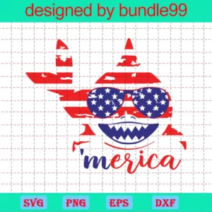 Merica Shark 4Th Of July Clipart Png, Downloadable Files